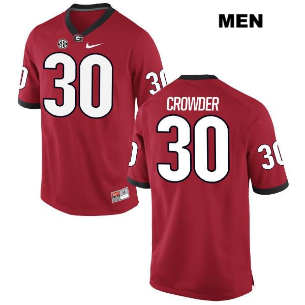 Georgia Bulldogs Men's Tae Crowder #30 NCAA Authentic Red Nike Stitched College Football Jersey QTO5256DU